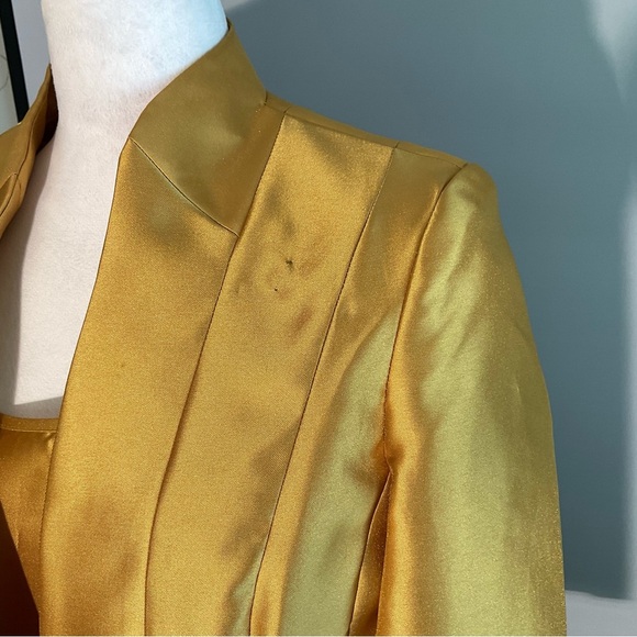 Nina Massini Gold Sz 14 3 Piece Church Suit with Rhinestone Button Elastic Waist - Picture 13 of 16